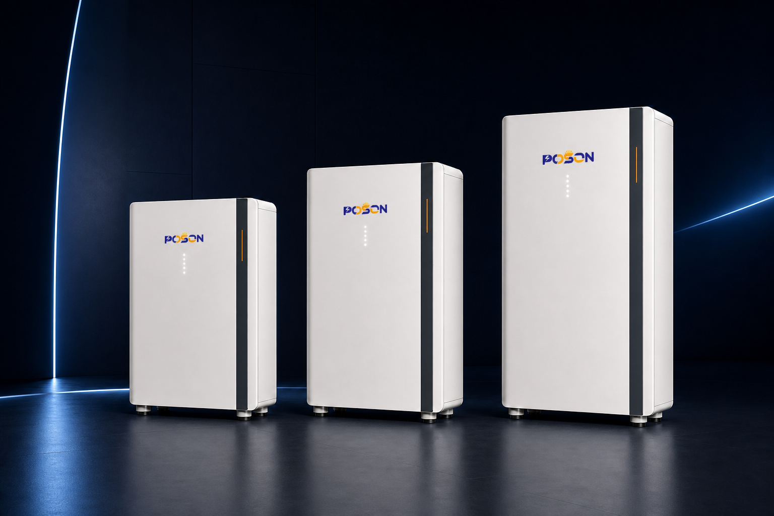 Three POSNBAT low-voltage battery capacities displayed together